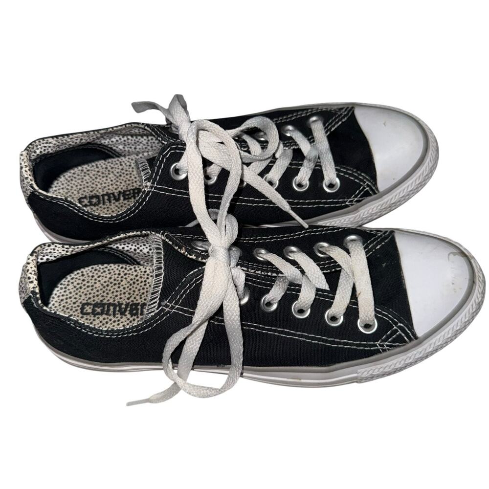 Converse Women’s Chuck Taylor All Star Double Tongue Black White Sneakers SZ 8
